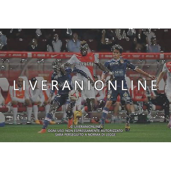 Youssouf Sabaly / Tiemoue Bakayoko / Yeltsin Tejeda - 18.10.2014 - Monaco / Evian Thonon - 10eme journee de Ligue 1 Photo : Neal Simpson / Icon Sport /AGENZIA ALDO LIVERANI SAS - ITALY ONLY - EDITORIAL USE ONLY