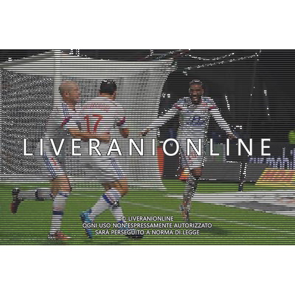 JOIE DE Alexandre LACAZETTE / Steed MALBRANQUE - 19.10.2014 - Lyon / Montpellier - 10eme journee de Ligue 1 Photo : Jean Paul Thomas / Icon Sport AG ALDO LIVERANI SAS ONLY ITALY *** Local Caption ***