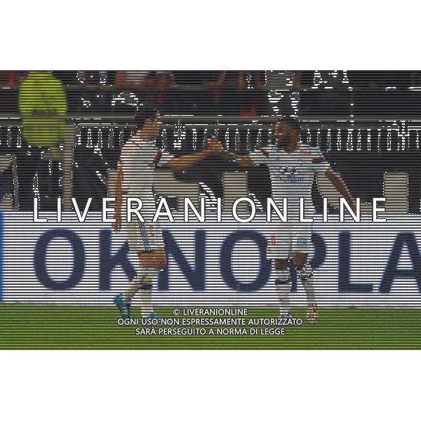 JOIE DE Yoann GOURCUFF / Alexandre LACAZETTE - 19.10.2014 - Lyon / Montpellier - 10eme journee de Ligue 1 Photo : Jean Paul Thomas / Icon Sport AG ALDO LIVERANI SAS ONLY ITALY