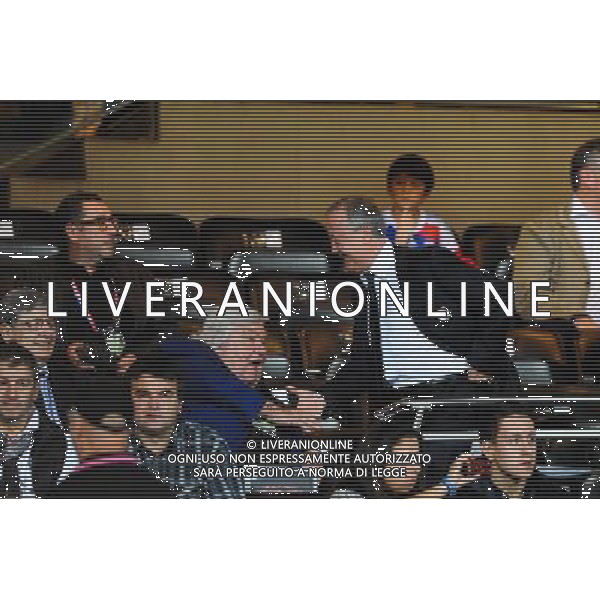 Michel MEZY / Louis NICOLLIN / Bernard LACOMBE - 19.10.2014 - Lyon / Montpellier - 10eme journee de Ligue 1 Photo : Jean Paul Thomas / Icon Sport AG ALDO LIVERANI SAS ONLY ITALY