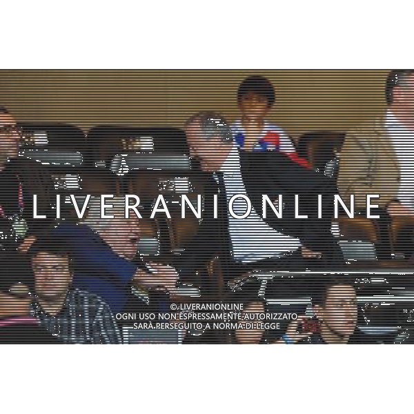 Louis NICOLLIN / Bernard LACOMBE - 19.10.2014 - Lyon / Montpellier - 10eme journee de Ligue 1 Photo : Jean Paul Thomas / Icon Sport AG ALDO LIVERANI SAS ONLY ITALY