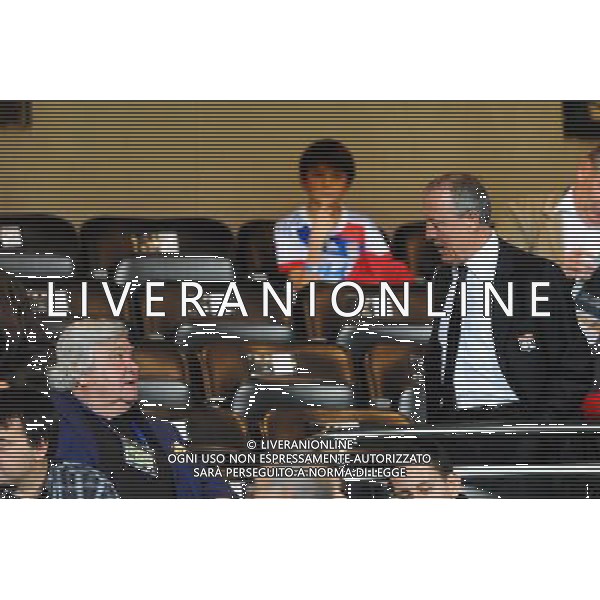 Louis NICOLLIN / Bernard LACOMBE - 19.10.2014 - Lyon / Montpellier - 10eme journee de Ligue 1 Photo : Jean Paul Thomas / Icon Sport AG ALDO LIVERANI SAS ONLY ITALY