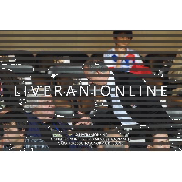 Louis NICOLLIN / Bernard LACOMBE - 19.10.2014 - Lyon / Montpellier - 10eme journee de Ligue 1 Photo : Jean Paul Thomas / Icon Sport AG ALDO LIVERANI SAS ONLY ITALY