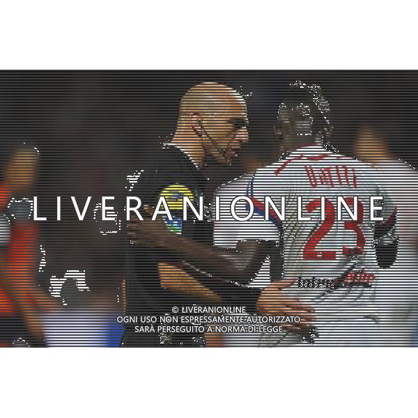 Bartolomeu VARELA / Samuel UMTITI - 19.10.2014 - Lyon / Montpellier - 10eme journee de Ligue 1 Photo : Jean Paul Thomas / Icon Sport AG ALDO LIVERANI SAS ONLY ITALY