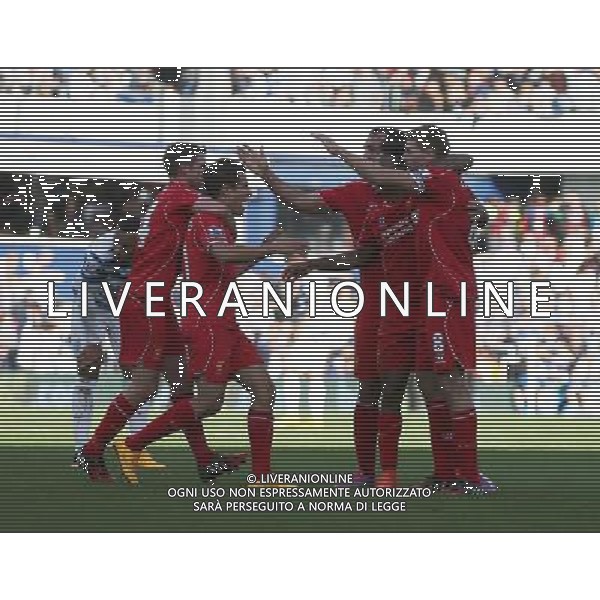 Liverpool\'s Philippe Coutinho celebrates the HIS goal Photographer Kieran Galvin/CameraSport Football - Barclays Premiership - Queens Park Rangers v Liverpool - Sunday 19th October 2014 - Loftus Road - London © CameraSport - 43 Linden Ave. Countesthorpe. Leicester. England. LE8 5PG - Tel: +44 (0) 116 277 4147 - admin@camerasport.com - www.camerasport.com /Agenzia Aldo Liverani sas - ITALY ONLY - EDITORIAL USE ONLY