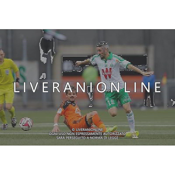 Fabien LEMOINE / Medhi MOSTEFA - 18.10.2014 - Lorient / Saint Etienne - 10eme journee de Ligue 1 Photo : Vincent Michel / Icon Sport /Agenzia Aldo Liverani sas - ITALY ONLY - EDITORIAL USE ONLY