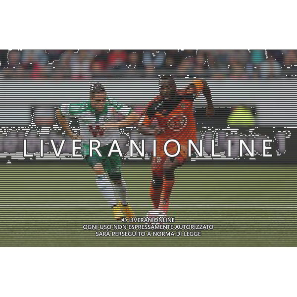 Gilles SUNU / Romain HAMOUMA - 18.10.2014 - Lorient / Saint Etienne - 10eme journee de Ligue 1 Photo : Vincent Michel / Icon Sport /Agenzia Aldo Liverani sas - ITALY ONLY - EDITORIAL USE ONLY