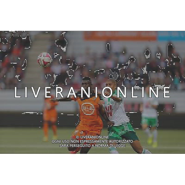 Lamine GASSAMA / Kevin MONNET PAQUET - 18.10.2014 - Lorient / Saint Etienne - 10eme journee de Ligue 1 Photo : Vincent Michel / Icon Sport /Agenzia Aldo Liverani sas - ITALY ONLY - EDITORIAL USE ONLY