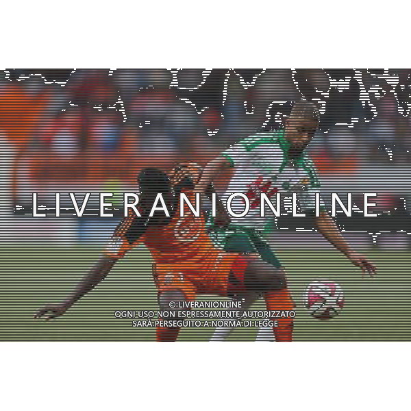 Lamine GASSAMA / Kevin MONNET PAQUET - 18.10.2014 - Lorient / Saint Etienne - 10eme journee de Ligue 1 Photo : Vincent Michel / Icon Sport /Agenzia Aldo Liverani sas - ITALY ONLY - EDITORIAL USE ONLY