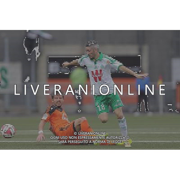 Fabien LEMOINE / Medhi MOSTEFA - 18.10.2014 - Lorient / Saint Etienne - 10eme journee de Ligue 1 Photo : Vincent Michel / Icon Sport /Agenzia Aldo Liverani sas - ITALY ONLY - EDITORIAL USE ONLY