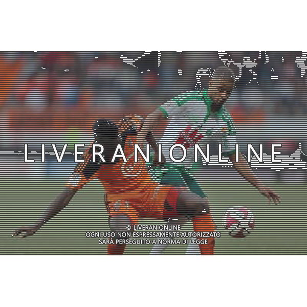 Lamine GASSAMA / Kevin MONNET PAQUET - 18.10.2014 - Lorient / Saint Etienne - 10eme journee de Ligue 1 Photo : Vincent Michel / Icon Sport /Agenzia Aldo Liverani sas - ITALY ONLY - EDITORIAL USE ONLY