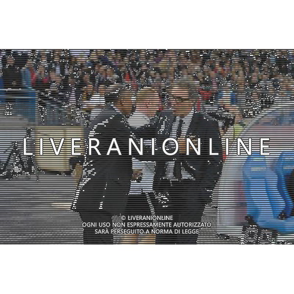 Antoine Kombouare / Laurent Blanc - 17.10.2104 - Lens / PSG - 10eme journee de Ligue 1 Photo : Andre Ferreira / Icon Sport AG ALDO LIVERANI SAS ONLY ITALY