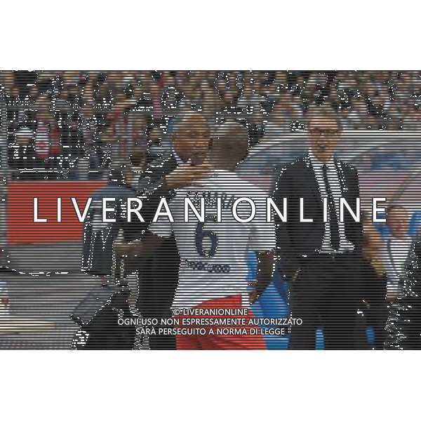 Antoine Kombouare / Zoumana Camara / Laurent Blanc - 17.10.2104 - Lens / PSG - 10eme journee de Ligue 1 Photo : Andre Ferreira / Icon Sport AG ALDO LIVERANI SAS ONLY ITALY