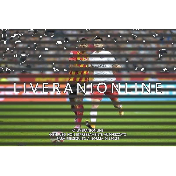 Lalaina Nomenjanahary / Javier Pastore - 17.10.2104 - Lens / PSG - 10eme journee de Ligue 1 Photo : Andre Ferreira / Icon Sport AG ALDO LIVERANI SAS ONLY ITALY