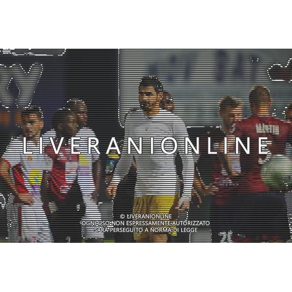 CARTON ROUGE ET SORTIE POUR LE GOAL Mehdi JEANNIN - 17.10.2014 - Clermont / Ajaccio - 11eme journee de Ligue 2 - Photo : Jean Paul Thomas / Icon Sport AG ALDO LIVERANI SAS ONLY ITALY