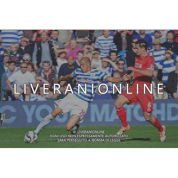 Bobby ZAMORA / Dejan LOVREN - 19.10.2014 - Queens Park Rangers / Liverpool - 8eme journee de Premier League Photo : Winterpress / Icon Sport AG ALDO LIVERANI SAS ONLY ITALY