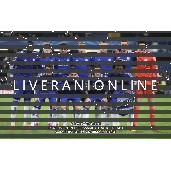 Chelsea\'s Team - FORMAZIONE CHELSEA - Photographer KieranGalvin/CameraSport Football - UEFA Champions League Group G - Chelsea v Maribor - Tuesday 21st October 2014 - Stamford Bridge - London © CameraSport - 43 Linden Ave. Countesthorpe. Leicester. England. LE8 5PG - Tel: +44 (0) 116 277 4147 - admin@camerasport.com - www.camerasport.com /Agenzia Aldo Liverani sas - ITALY ONLY - EDITORIAL USE ONLY