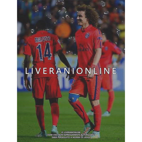 David LUIZ / Blaise MATUIDI - 21.10.2014 - Apeol Nicosie / Paris Saint Germain - Champions League Photo : Dave Winter / Icon Sport /Agenzia Aldo Liverani sas - ITALY ONLY - EDITORIAL USE ONLY