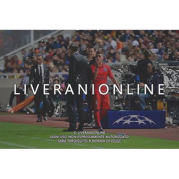 Marco VERRATTI / Laurent BLANC - 21.10.2014 - Apeol Nicosie / Paris Saint Germain - Champions League Photo : Dave Winter / Icon Sport /Agenzia Aldo Liverani sas - ITALY ONLY - EDITORIAL USE ONLY