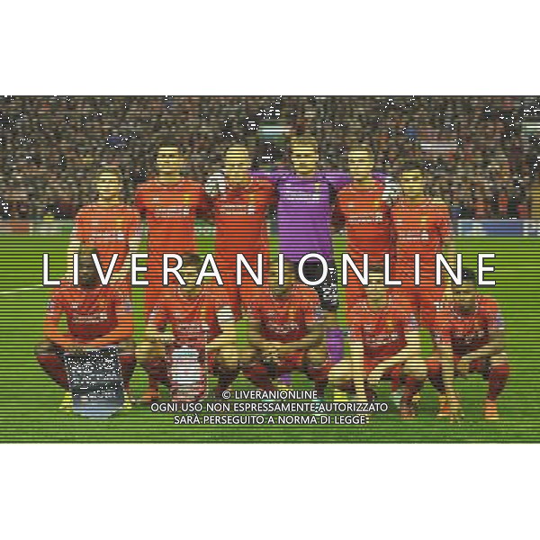 Formazione liverpool - The Liverpool team before the kick off Photographer Dave Howarth/CameraSport Football - UEFA Champions League Group B - Liverpool v Real Madrid - Wednesday 22nd October 2014 - Anfield - Liverpool © CameraSport - 43 Linden Ave. Countesthorpe. Leicester. England. LE8 5PG - Tel: +44 (0) 116 277 4147 - admin@camerasport.com - www.camerasport.com AG ALDO LIVERANI SAS ONLY ITALY