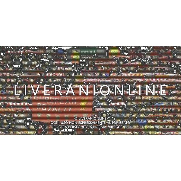 Fans wave banners before the kick off Photographer Dave Howarth/CameraSport Football - UEFA Champions League Group B - Liverpool v Real Madrid - Wednesday 22nd October 2014 - Anfield - Liverpool © CameraSport - 43 Linden Ave. Countesthorpe. Leicester. England. LE8 5PG - Tel: +44 (0) 116 277 4147 - admin@camerasport.com - www.camerasport.com AG ALDO LIVERANI SAS ONLY ITALY