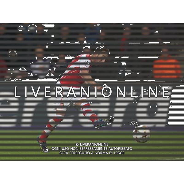 Arsenal\'s Santi Cazorla in action during todays match Photographer Kieran Galvin/CameraSport Football - UEFA Champions League Group D - Anderlecht v Arsenal - Wednesday 22 October 2014 - Constant Vanden Stockstadion - Brussels - Belgium © CameraSport - 43 Linden Ave. Countesthorpe. Leicester. England. LE8 5PG - Tel: +44 (0) 116 277 4147 - admin@camerasport.com - www.camerasport.com /Agenzia Aldo Liverani sas - ITALY ONLY - EDITORIAL USE ONLY