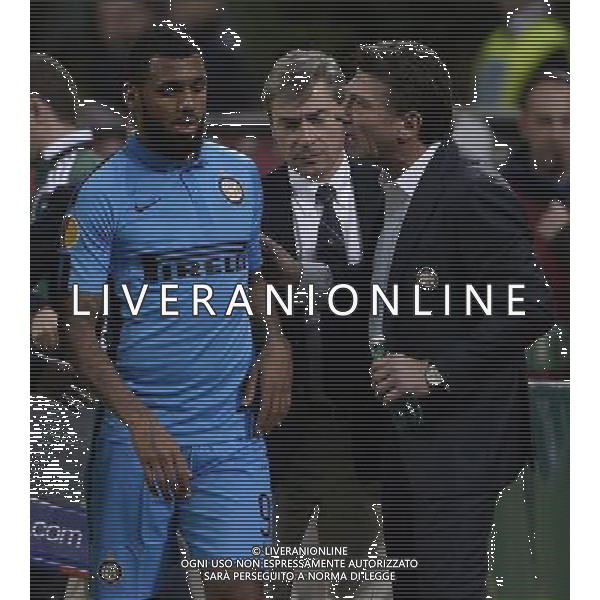 UEFA Europa League 2014/2015 Gruppo F Milano - 23.10.2014 Inter-St. Etienne Nella Foto:mazzarri walter e mvila /Ph.Vitez-Ag. Aldo Liverani