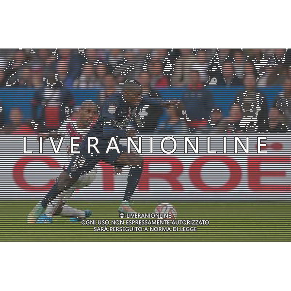 Blaise MATUIDI / Diego ROLAN - 25.10.2014 - Paris Saint Germain / Bordeaux - 11eme journee de Ligue 1 - Photo : Aurelien Meunier / Icon Sport