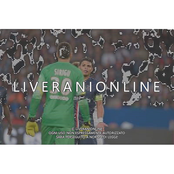 Thiago SILVA / Salvatore SIRIGU - 25.10.2014 - Paris Saint Germain / Bordeaux - 11eme journee de Ligue 1 - Photo : Aurelien Meunier / Icon Sport