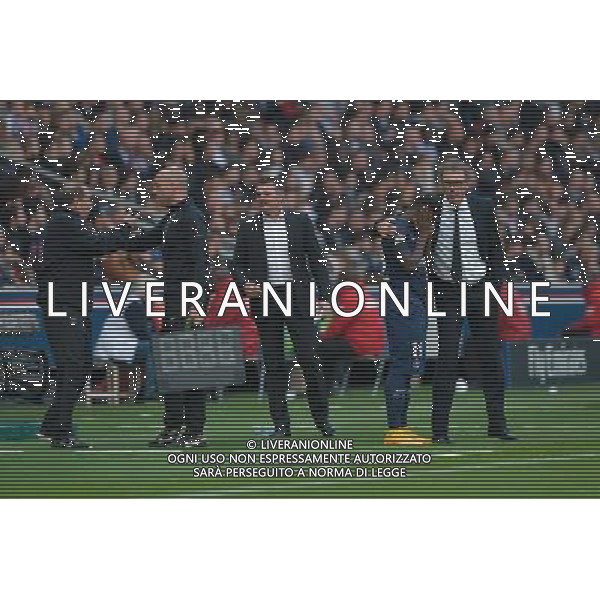 Jean Louis GASSET / Willy SAGNOL / Laurent BLANC / Serge AURIER - 25.10.2014 - Paris Saint Germain / Bordeaux - 11eme journee de Ligue 1 - Photo : Aurelien Meunier / Icon Sport