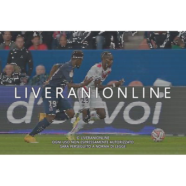 Serge AURIER / Maxime POUNDJE - 25.10.2014 - Paris Saint Germain / Bordeaux - 11eme journee de Ligue 1 - Photo : Aurelien Meunier / Icon Sport
