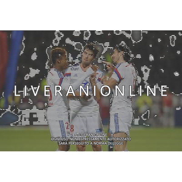 Clinton NJIE / Yoann GOURCUFF / Milan BISEVAC - 26.10.2014 - Lyon / Marseille - 11eme journee Ligue 1 Photo : Jean Paul Thomas / Icon Sport AG ALDO LIVERANI SAS ONLY ITALY