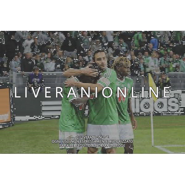 Max Alain GRADEL / Fabien LEMOINE - 26.10.2014 - Saint Etienne / Metz - 11eme journee Ligue Photo : Jean Paul Thomas / Icon Sport /Agenzia Aldo Liverani sas - ITALY ONLY - EDITORIAL USE ONLY