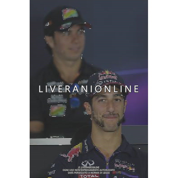 Daniel Ricciardo (AUS), Red Bull Racing and Sergio Perez (MEX), Sahara Force India at the FIA Press Conference 30.10.2014. Formula 1 World Championship, Rd 17, United States Grand Prix, Austin, Texas, USA, Preparation Day. AG ALDO LIVERANI SAS ONLY ITALY