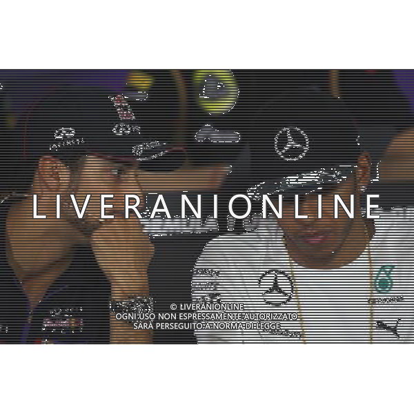 (L to R): Daniel Ricciardo (AUS) Red Bull Racing and Lewis Hamilton (GBR) Mercedes AMG F1 in the FIA Press Conference. 30.10.2014. Formula 1 World Championship, Rd 17, United States Grand Prix, Austin, Texas, USA, Preparation Day. AG ALDO LIVERANI SAS ONLY ITALY