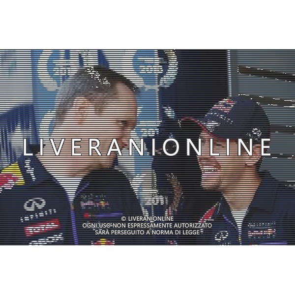 (L to R): Jonathan Wheatley (GBR) Red Bull Racing Team Manager with Sebastian Vettel (GER) Red Bull Racing. 30.10.2014. Formula 1 World Championship, Rd 17, United States Grand Prix, Austin, Texas, USA, Preparation Day. AG ALDO LIVERANI SAS ONLY ITALY