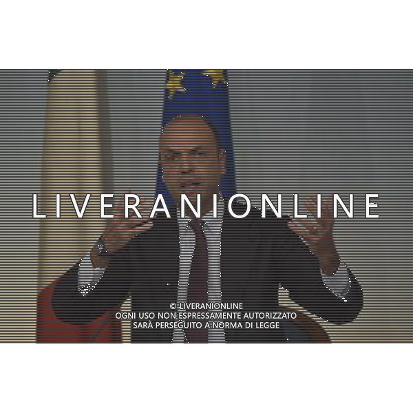 Conferenza stampa del passaggio dell\'operazione Mare Nostrum a Triton dell\'Agenzia Europea Frontex - Palazzo Chigi Roma 31 ottobre 2014 nella foto Angelino Alfano ©Corradetti/Agenzia Aldo Liverani sas