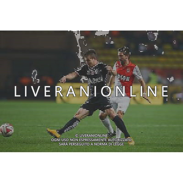Nicolas De Preville / Joao Moutinho - 31.10.2014 - Monaco / Reims - 12eme journee de Ligue 1 Photo: Manuel Blondeau / Icon Sport /Agenzia Aldo Liverani sas - ITALY ONLY - EDITORIAL USE ONLY