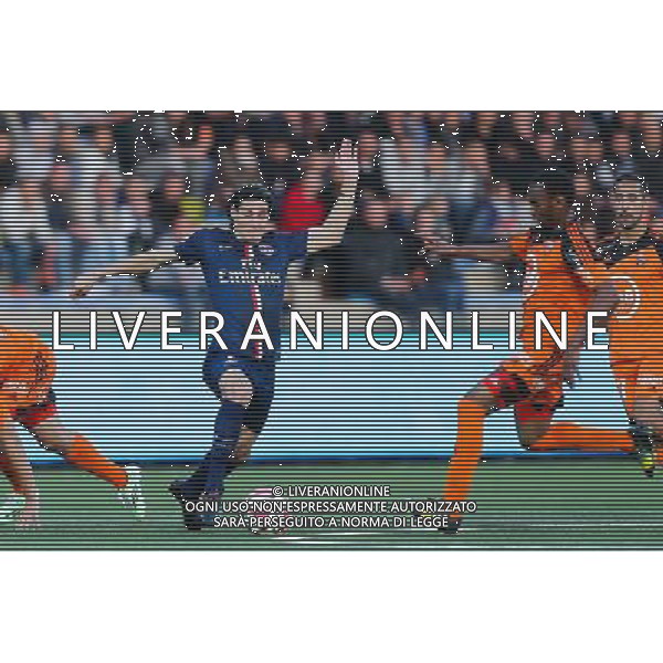 Edinson CAVANI / Raffidine ABDULLAH - 01.11.2014 - Lorient / Paris Saint Germain - 12eme journee de Ligue 1 - Photo : Vincent Michel / Icon Sport ag aldo liverani sas only italy