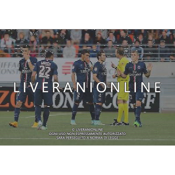 Yohan CABAYE / Olivier THUAL - 01.11.2014 - Lorient / Paris Saint Germain - 12eme journee de Ligue 1 - Photo : Vincent Michel / Icon Sport ag aldo liverani sas only italy