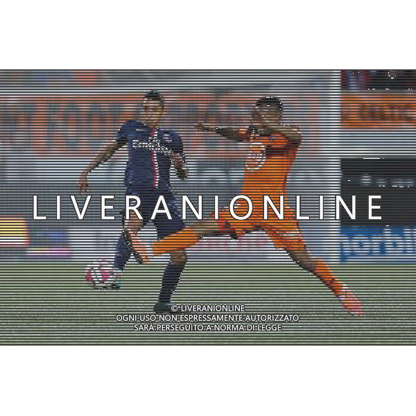 MARQUINHOS / Jordan AYEW - 01.11.2014 - Lorient / Paris Saint Germain - 12eme journee de Ligue 1 Photo : Vincent Michel / Icon Sport AG ALDO LIVERANI SAS ONLY ITALY