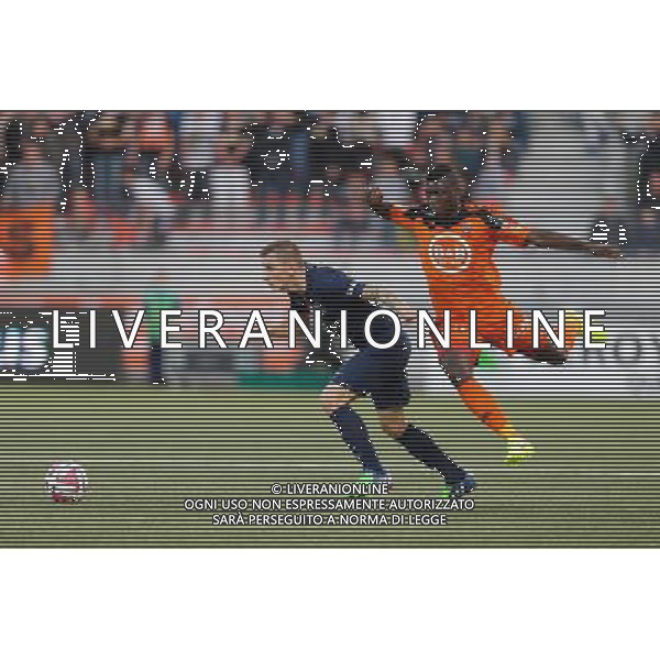 Lucas DIGNE / Lamine GASSAMA - 01.11.2014 - Lorient / Paris Saint Germain - 12eme journee de Ligue 1 Photo : Vincent Michel / Icon Sport AG ALDO LIVERANI SAS ONLY ITALY