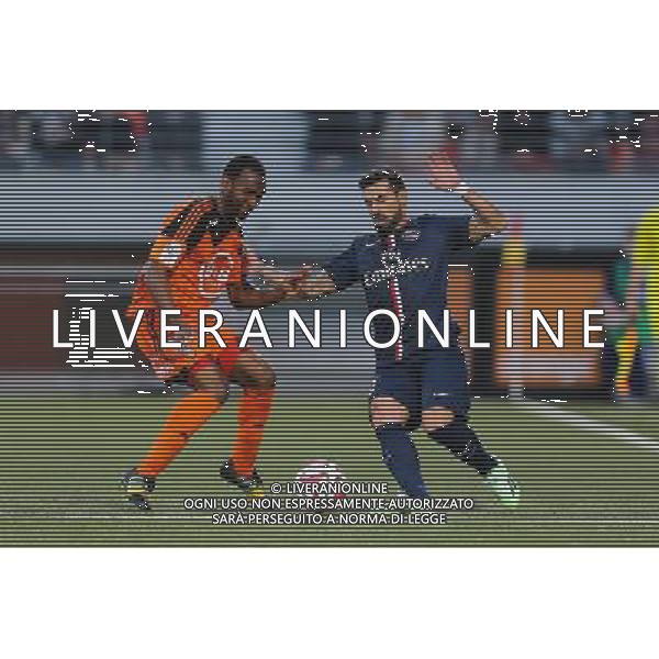 Ezequiel LAVEZZI / Raffidine ABDULLAH - 01.11.2014 - Lorient / Paris Saint Germain - 12eme journee de Ligue 1 Photo : Vincent Michel / Icon Sport AG ALDO LIVERANI SAS ONLY ITALY