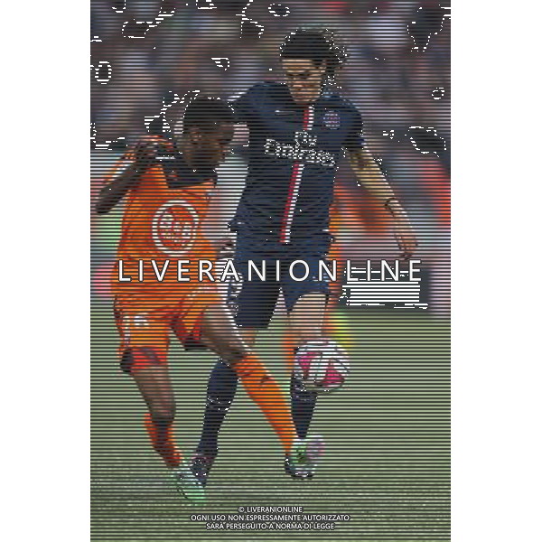Edinson CAVANI / Yoann WACHTER - 01.11.2014 - Lorient / Paris Saint Germain - 12eme journee de Ligue 1 Photo : Vincent Michel / Icon Sport AG ALDO LIVERANI SAS ONLY ITALY
