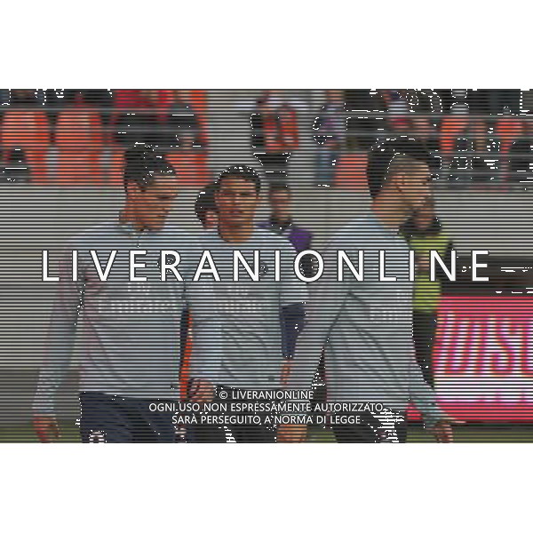 Edinson CAVANI / Thiago SILVA - 01.11.2014 - Lorient / Paris Saint Germain - 12eme journee de Ligue 1 Photo : Vincent Michel / Icon Sport AG ALDO LIVERANI SAS ONLY ITALY