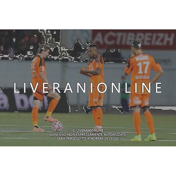 Deception Lorient - Vincent LAVIGNE / Jordan AYEW - 01.11.2014 - Lorient / Paris Saint Germain - 12eme journee de Ligue 1 - Photo : Vincent Michel / Icon Sport AG ALDO LIVERANI SAS ONLY ITALY