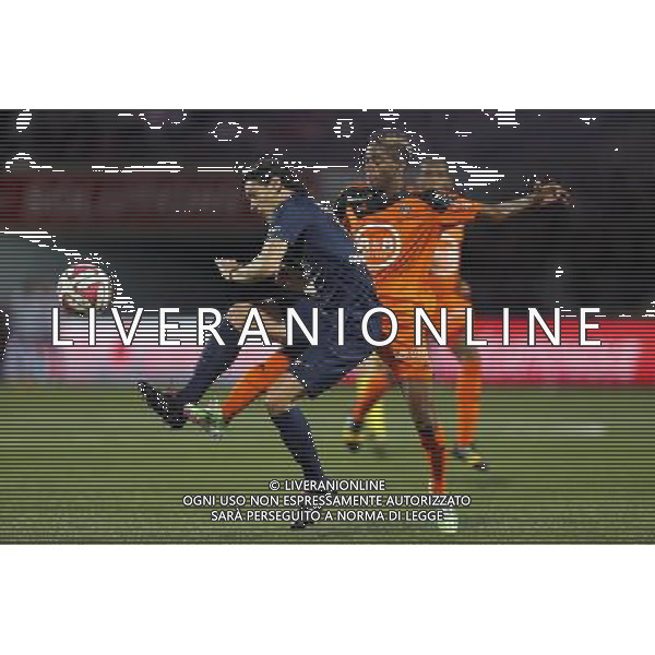 Edinson CAVANI / Yoann WACHTER - 01.11.2014 - Lorient / Paris Saint Germain - 12eme journee de Ligue 1 - Photo : Vincent Michel / Icon Sport AG ALDO LIVERANI SAS ONLY ITALY
