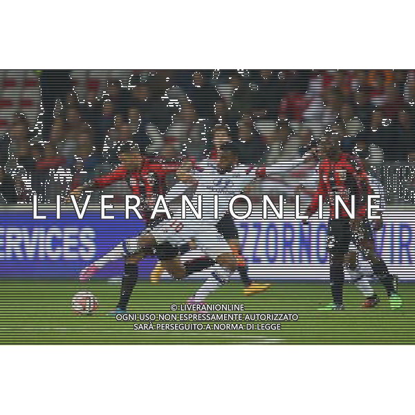 Alexandre Lacazette / Lloyd Palun - 01.11.2014 - Nice / Lyon - 12eme journee de Ligue 1 Photo : Manuel Blondeau / Icon Sport AG ALDO LIVERANI SAS ONLY ITALY