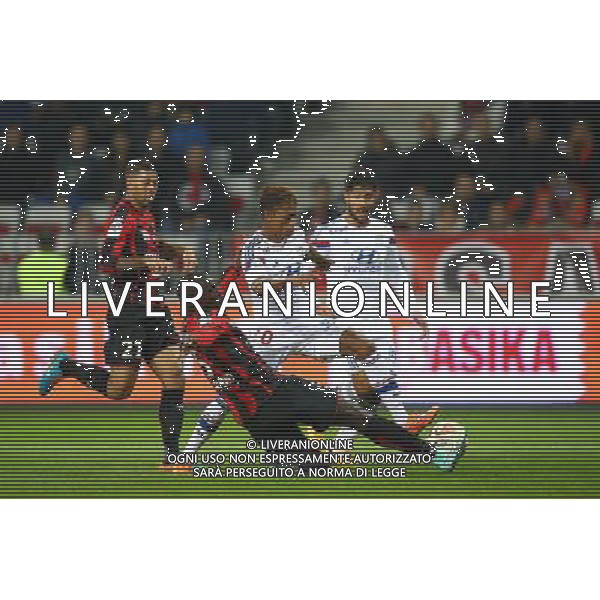 Clinton Njie / Kevin Gomis - 01.11.2014 - Nice / Lyon - 12eme journee de Ligue 1 Photo : Manuel Blondeau / Icon Sport AG ALDO LIVERANI SAS ONLY ITALY
