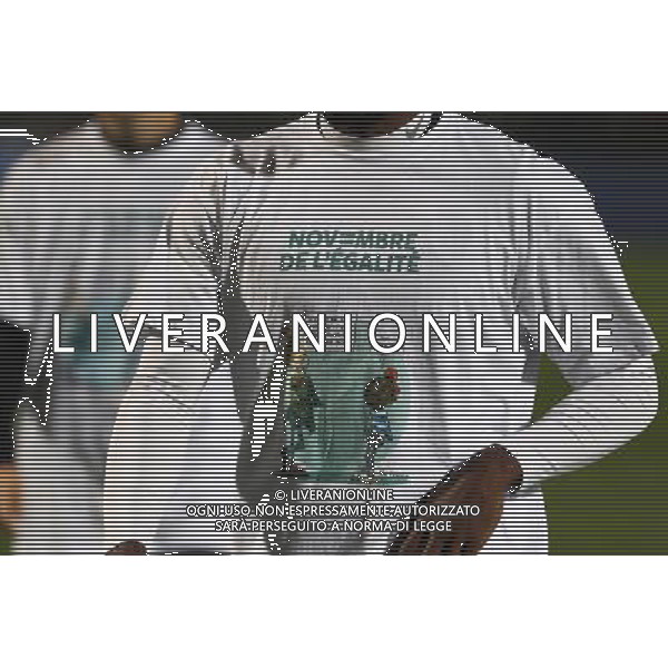 tee shirt \'novembre de l\'egalite\' contre le racisme - 01.11.2014 - Metz / Caen - 12eme journee de Ligue 1 Photo : Fred Marvaux / Icon Sport AG ALDO LIVERANI SAS ONLY ITALY